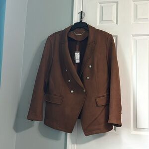 Gorgeous brown faux suede studio blazer size 18. NWT Excellent condition